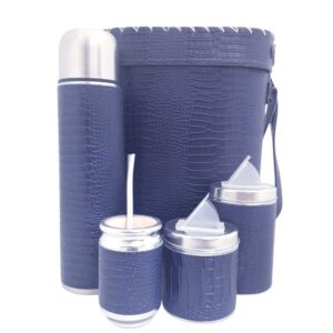 POR180/C-4 Set matero azul croco
