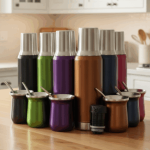 TER165 Termo 1.2 litro con mate y bombilla acero