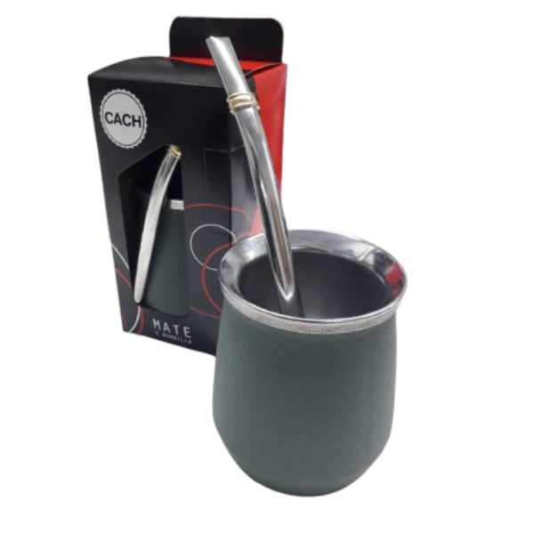 PACK45/V Pack “CACH” mate simil verde con bombilla acero