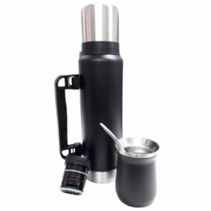 TER166 Termo negro 1.2L con mate y bombilla