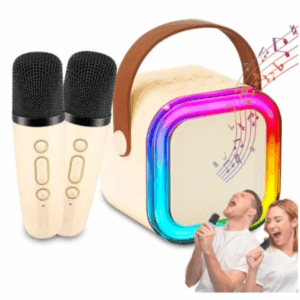 PA100 Parlante Portátil Bluetooth Karaoke Mini 2 Micrófonos Rgb