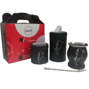 MAT390/N Set de mate con diseño Negro