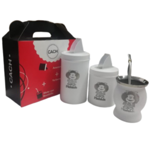MAT390/B Set de mate con diseño Blanco