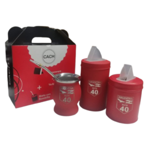 MAT390/R Set de mate con diseño Rojo